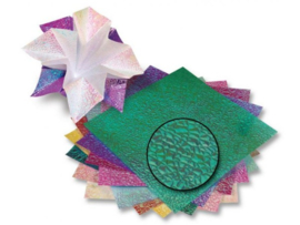 Vouwbladen iriserend met edelwerkende 'Kristalprint' 14 x 14 cm, 50 vel