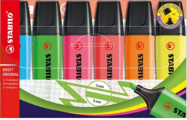Tekstmarkers Stabilo, 6 stuks