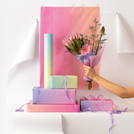 Zijdepapier Regenboog pastel, 50 x 70 cm, 6 vel, 3 designs ass.