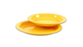 # Melamine borden diep geel, set van 6