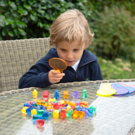 Tickit doorschijnende gekleurde huisjes, 72-delig