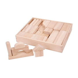 Grote blokken set 52 stuks in houten kist