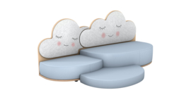 Dubbele Akoestische Sofa Wolk met bodemmat