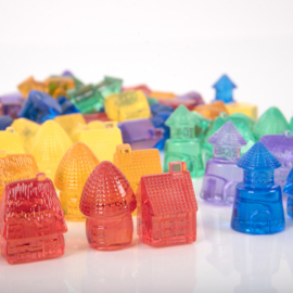 Tickit doorschijnende gekleurde huisjes, 72-delig