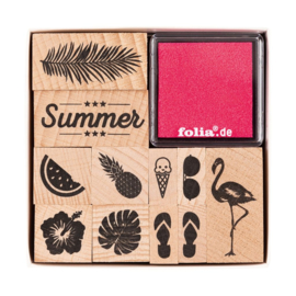 Houten stempelset, zomer