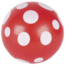 Ballen rood met witte stippen, set van 6. Doorsnee 20 cm.