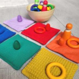 Sensorische pittenzakjes - Regenboog + wave, 7 stuks