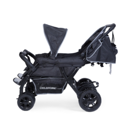 # Quadruple, 4-persoons kinderwagen incl. regenhoes en zonnekappen