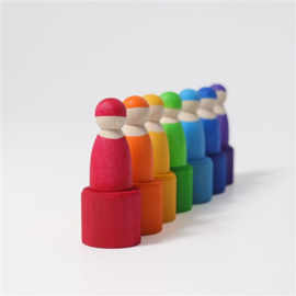 Grimms regenboogpopjes in bakjes