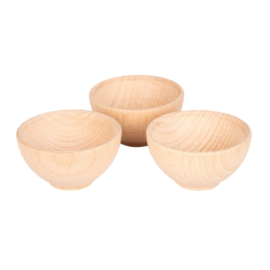 Tickit natuurlijke houten schaaltjes, set van 3