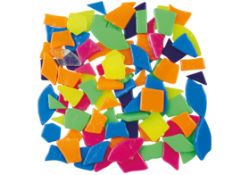 Plastic mozaïeksteentjes