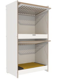 # Duoslaper Basic wit baby, kantelhek met spijlen