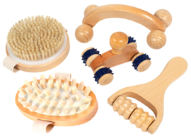 Massage set van hout, 5-delig