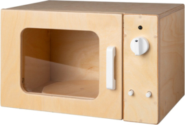 Houten magnetron naturel wit