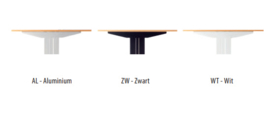 Basic vergadertafel tonvorm 240 x 100/120 cm, instelbaar 62-86 cm.