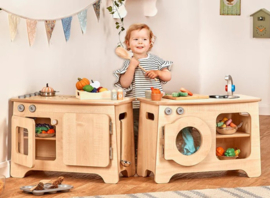 Keukenset met gootsteen - wasmachine - oven - koelkast