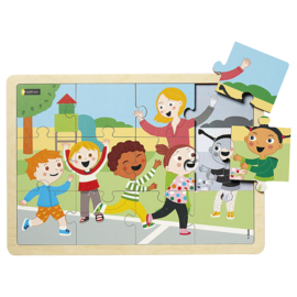Puzzelset Schooltijden, set van 4