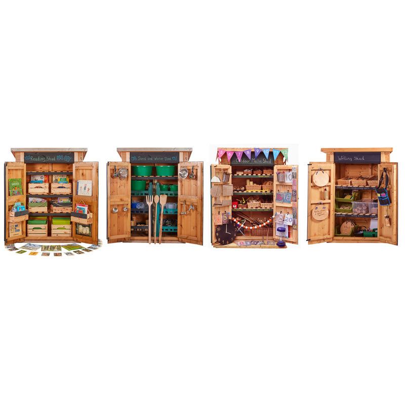Set van 4 opbergkasten voor buiten