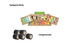 Tegu magneetblokken set 130-delig + 60 wielen