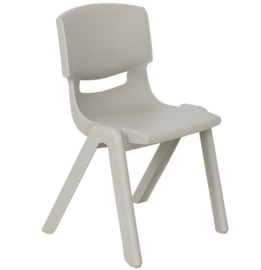 # Stapelbare kunststof stoel Jill, zithoogte 34 cm, light grey