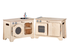 # Keukenset met gootsteen - wasmachine - oven - koelkast