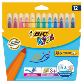 Kleurstiften Bic Kid Couleur XL, 12 stuks