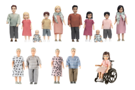 Poppenhuis beweegbare poppen-set, 15-delig