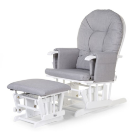 Gliding chair canvas grijs met voetenbank