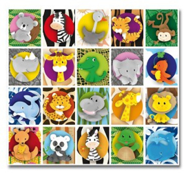 Beloningsstickers Getekende lieve wilde dieren