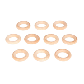 Tickit natuurlijke houten ringen, set van 10