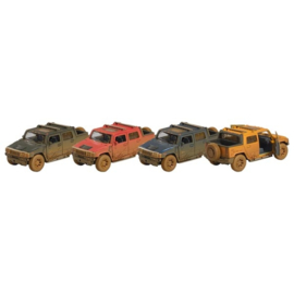 Set van 4 stalen terreinwagens/hummers