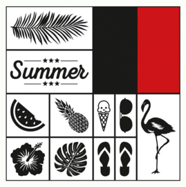Houten stempelset, zomer