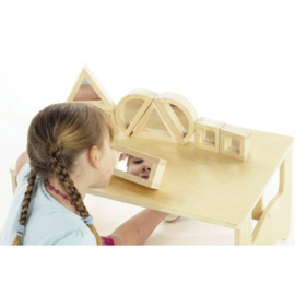 Tickit houten spiegelblokken, set van 8