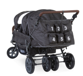 # Sixseater, 6-persoons kinderwagen incl. regenhoes, beschermhoes en automatisch remsysteem