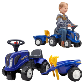 Looptractor met aanhanger en acc. blauw