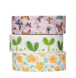 Washi tape, lente, 3 rollen