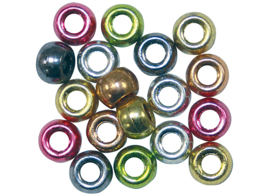 Kralen, Kongo Beads, metallic, set van 1000 ass.