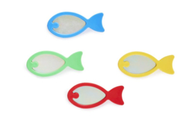 Glinsterende magnetische vissen, set van 4