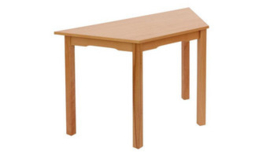 Houten  tafel trapezium, 120 x 60/60