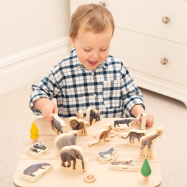 Houten blokken Wilde dieren, 15 stuks