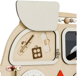 Activiteiten wandbord taupe/beige tinten Bus