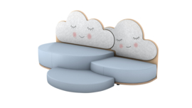 Dubbele Akoestische Sofa Wolk met bodemmat