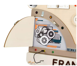 Activiteiten wandbord taupe/beige tinten Bus