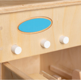 Houten vaatwasser voor kleuters naturel wit