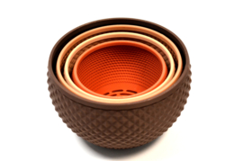 Sensorische speelkommen/zeefjes, set van 4, herfsttinten