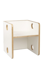 # Peuterset tafel met 4 kuipstoeltjes wit, tafel 46 cm hoog