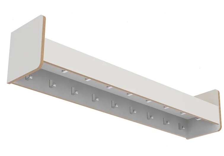 Kapstok legplank 150cm 17 haken