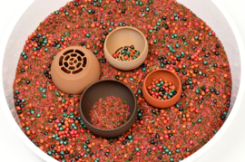 Sensorische speelkommen/zeefjes, set van 4, herfsttinten