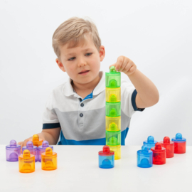 Tickit set doorschijnende kleurpotjes, set van 18