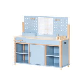 Kinderwerkbank met achterwand